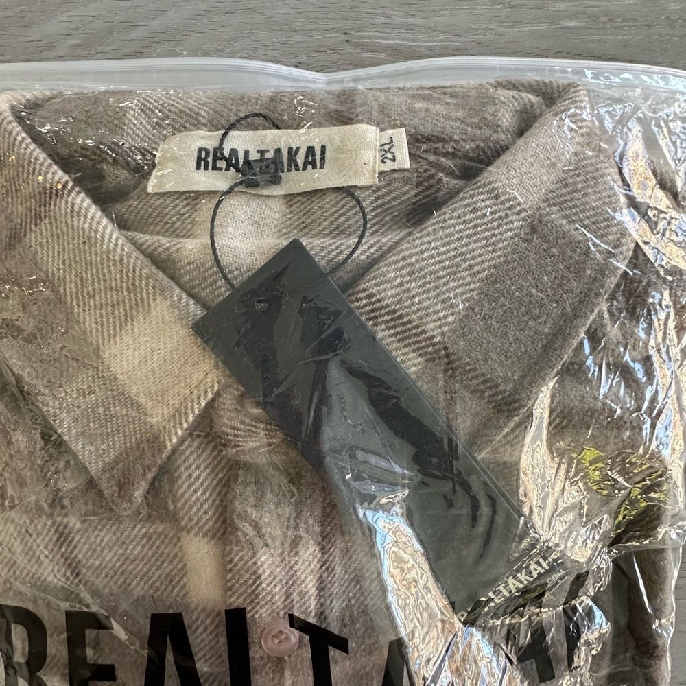 Realtakai Rt No. 2811 Woolen Plaid Shirt Brown 2x Nwt In Package — image 5 of 5